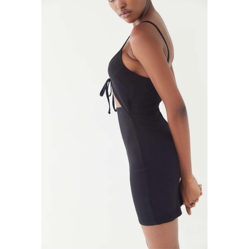 Urban Outfitters Tie Front Ribbed Mini Dress XS